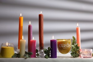 Bienenwachskerzen-Set – gemischte Farben (10 Blätter)-photo_groupe