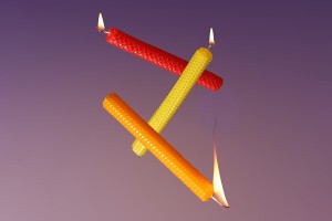 Bienenwachskerzen-Set – gemischte Farben (10 Blätter)-photo_groupe