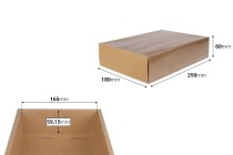 Papierverpackungsschachtel (300 g/m²) 250x180x60 mm mit transparentem Schubladenfenster in Weiß und Kraftfarbe – 12 Stück