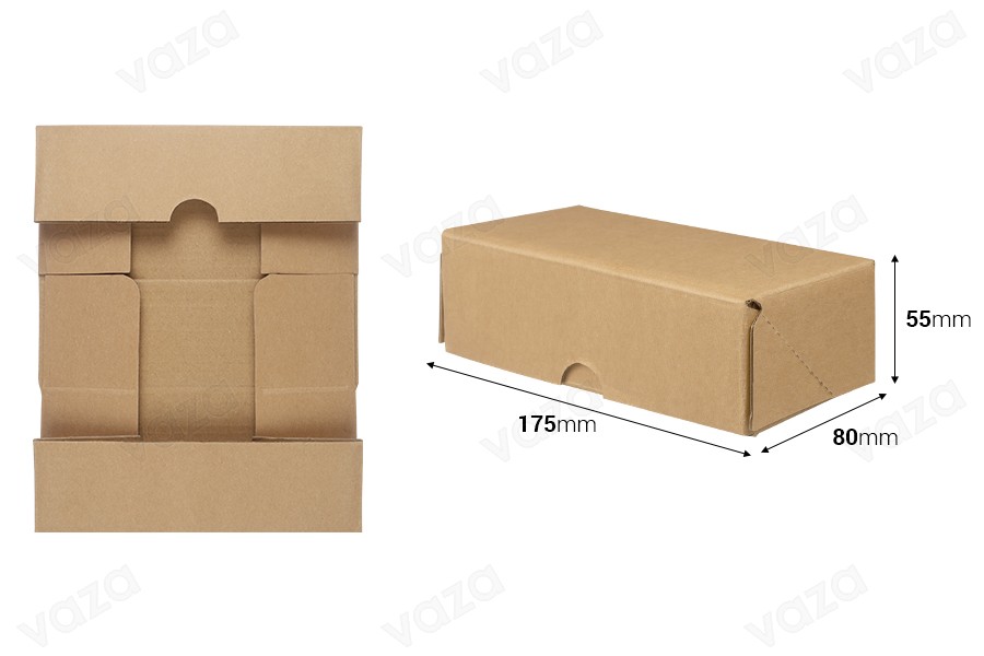 Kartonverpackungsbox 170x80x55 mm 3-lagig mit automatischer Aufstellung - 10 Stk Kartonverpackungsbox 170x80x55 mm 3-lagig mit automatischer Aufstellung - 10 Stk-bildabmessungen