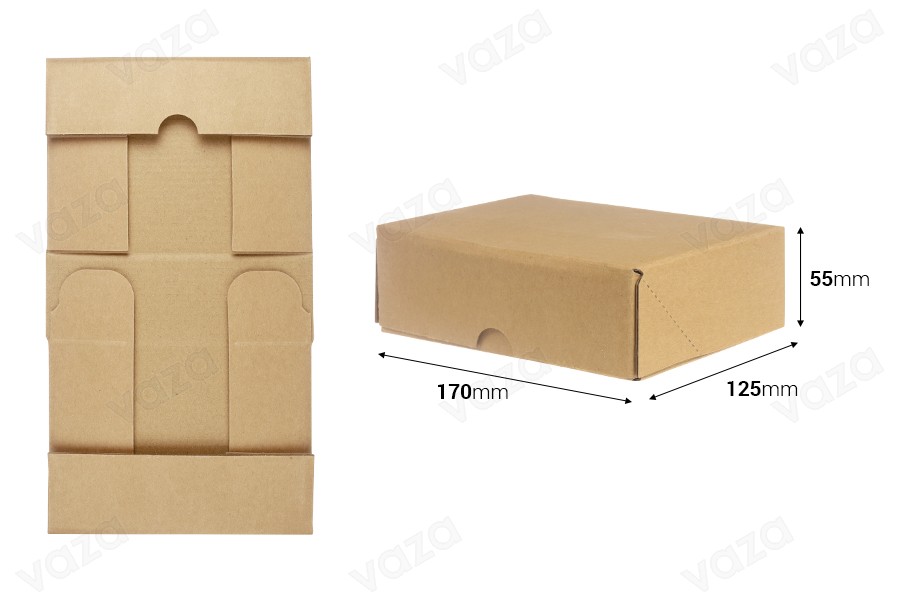 Boîte en carton 170x125x55 mm 3 couches à assemblage automatique - 10 pièces-photo_dimensions