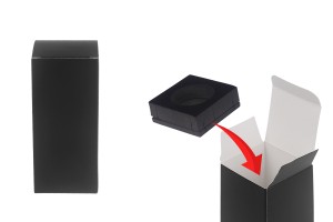 Boîte en papier noire 55x55x125 mm avec étui intérieur en mousse pour flacons d'huiles essentielles 50 ml - 20 pièces-1