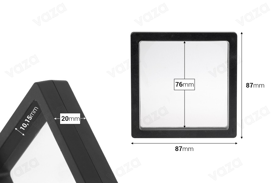 Kuti plastike – kornizë për ekspozimin e produkteve 87x20x87 mm me membranë – 10 copë.-imazh_dimensione