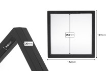 Plastic product display box 177x20x177 mm with film - 10 pcs