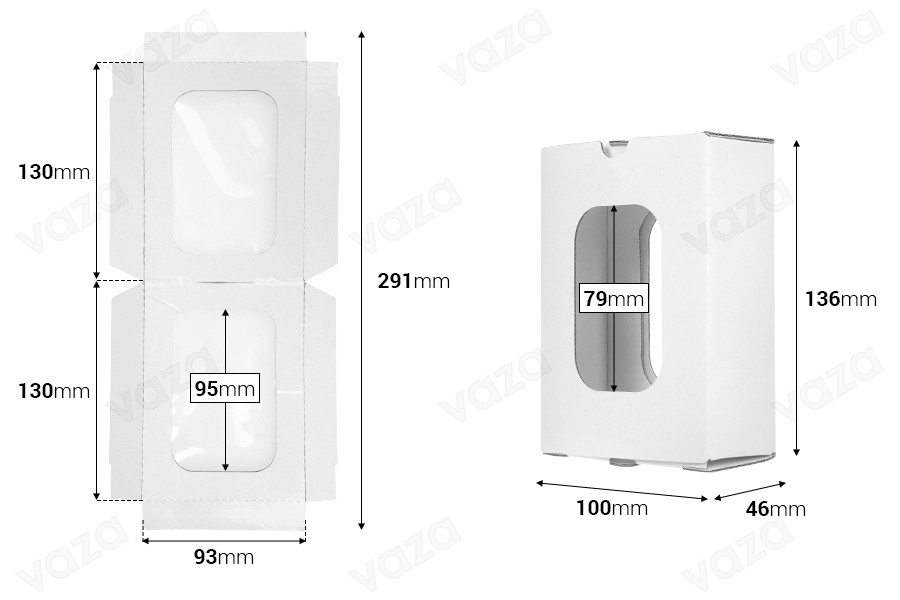 Papierverpackungsschachtel 136x100x46 mm mit innerer Schutzfolie - 20 Stück Papierverpackungsschachtel 136x100x46 mm mit innerer Schutzfolie - 20 Stück-bildabmessungen