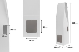 Weiße Pappschachtel 60x60x260 mm für Raumduftflaschen mit Stäbchenhalter - 20 Stück-2
