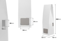 Scatola di carta bianca 72x72x260 mm per flaconi di profumazione per ambienti con porta stick - 20 pz Scatola di carta bianca 72x72x260 mm per flaconi di profumazione per ambienti con porta stick - 20 pz