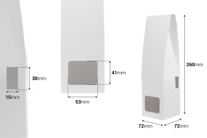 Weiße Pappschachtel 72x72x260 mm für Raumduftflaschen mit Stäbchenhalter - 20 Stück-2