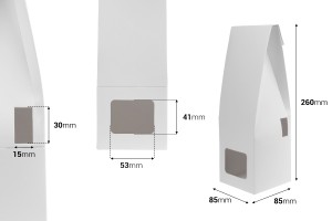 Weiße Pappschachtel 85x85x260 mm für Raumduftflaschen mit Stäbchenhalter - 20 Stück-2