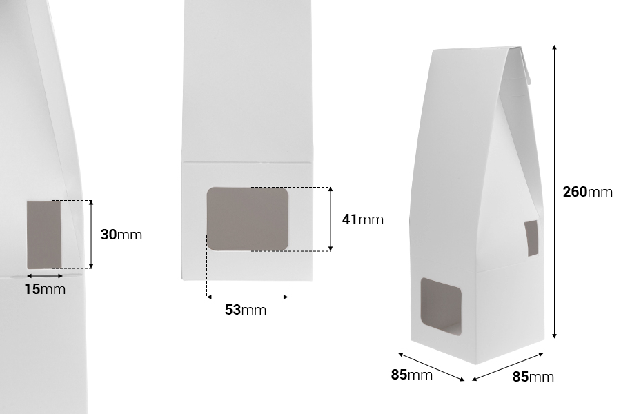 Scatola di carta bianca 85x85x260 mm per flaconi di profumazione per ambienti con porta stick - 20 pz Scatola di carta bianca 85x85x260 mm per flaconi di profumazione per ambienti con porta stick - 20 pz