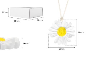 Gipsdiffusor in Form einer Gänseblümchenblüte 58x10 mm in einzelner Papierbox-εικόνα_διαστάσεις