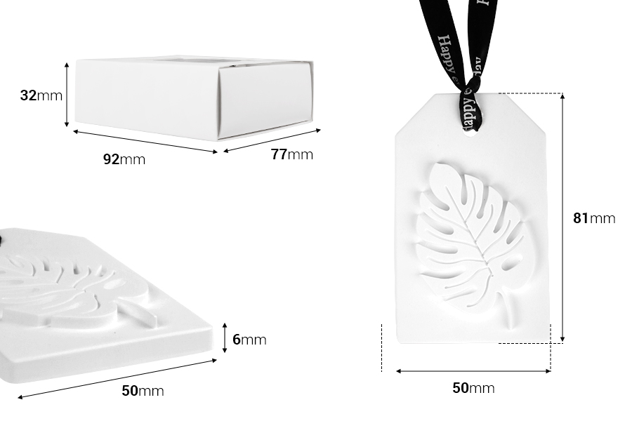 Gipsdiffusor in Blattform 50x6x81 mm in einzelner Papierbox-εικόνα_διαστάσεις