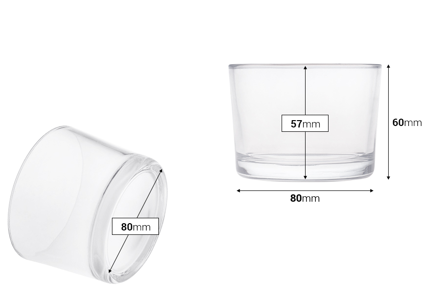 Γυάλινο κυλινδρικό δοχείο 190ml (80x60 mm) Γυάλινο κυλινδρικό δοχείο 190ml (80x60 mm)