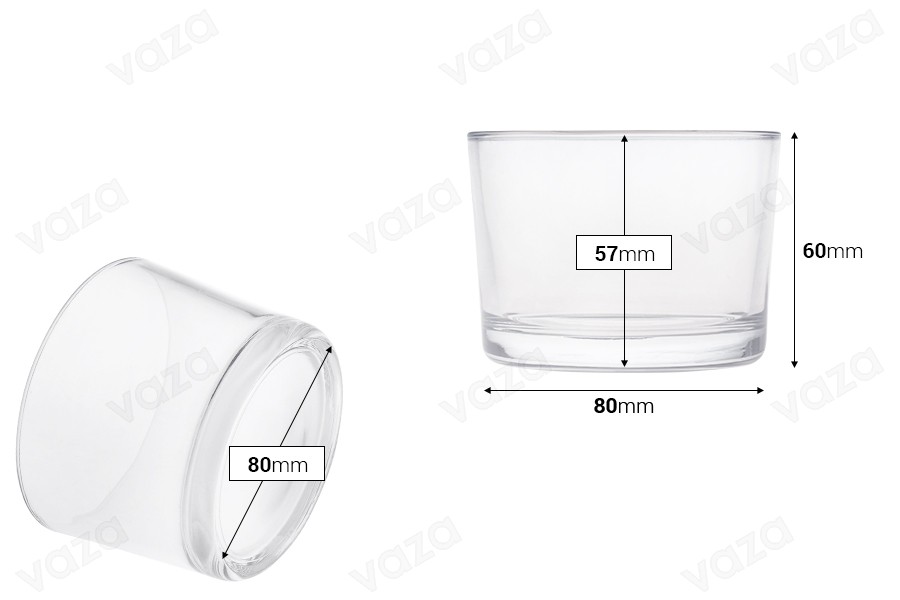 Zylindrischer Glasvase 190 ml (80x60 mm) Zylindrischer Glasvase 190 ml (80x60 mm)-bildabmessungen