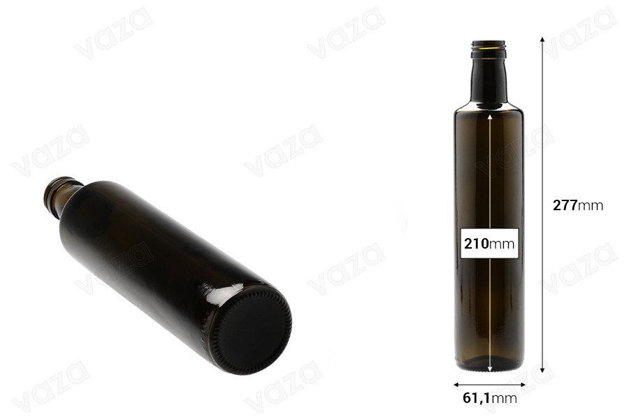 Μπουκάλι για ελαιόλαδο και ξύδι 500 ml Dorica Uvag (PP 31.5) - 30 τμχ-εικόνα_διαστάσεις