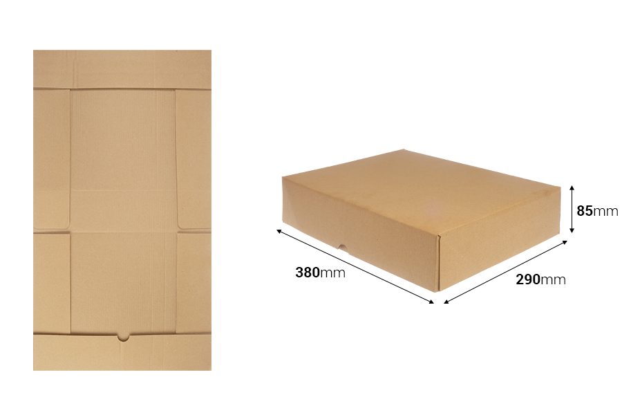 Χάρτινο κουτί συσκευασίας 380x290x85 mm 3-φυλλο με αυτόματη συναρμολόγηση - 10 τμχ Χάρτινο κουτί συσκευασίας 380x290x85 mm 3-φυλλο με αυτόματη συναρμολόγηση - 10 τμχ