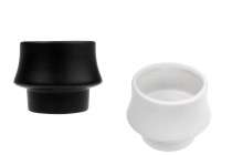 Ceramic jar 105x80 mm for candle or flower pot in white or black color