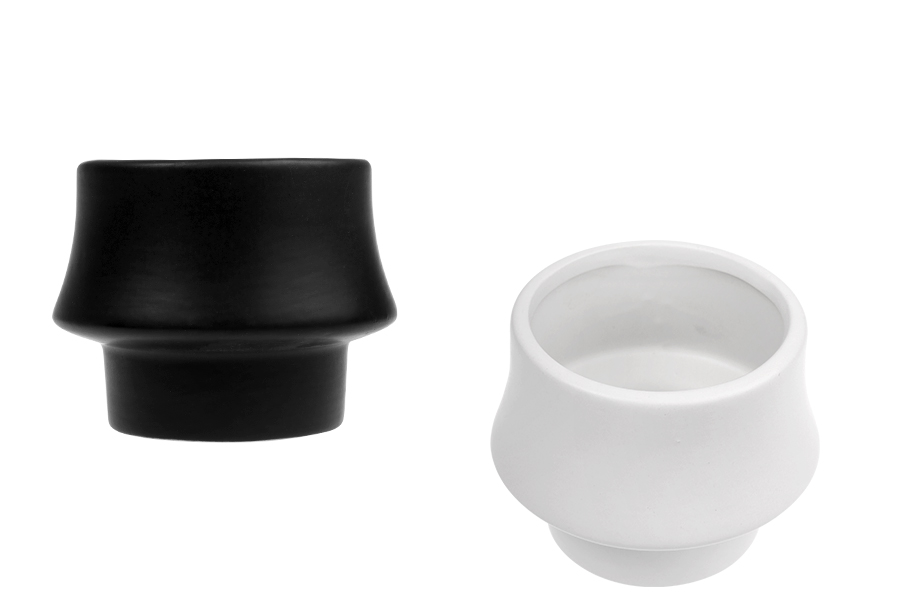 Ceramic jar 105x80 mm for candle or flower pot in white or black color