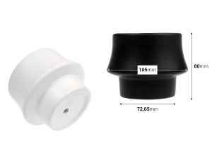 Barattolo in ceramica 105x80 mm per candela o vaso di fiori in colore bianco o nero-εικόνα_διαστάσεις