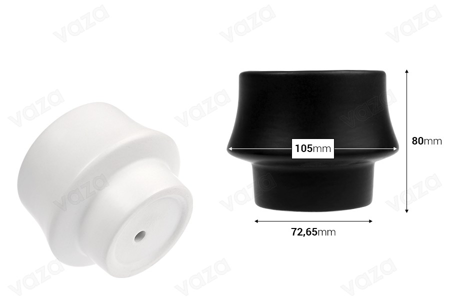 Kavanoz qeramik 105x80 mm për qiri ose vazo lulesh në ngjyrë të bardhë ose të zezë-imazh_dimensione