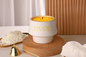 Barattolo in ceramica 105x80 mm per candela o vaso di fiori in colore bianco o nero-εικόνα_σύνθεση