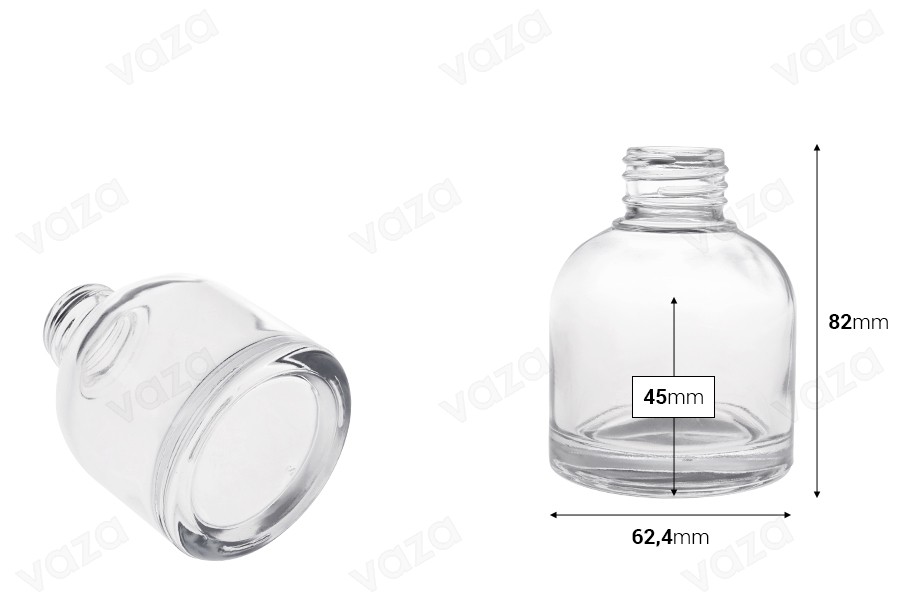 Shishe qelqi 100 ml (PP 28) cilindrike për aromatizues ambienti.-imazh_dimensione