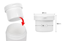 Ανταλλακτικό εσωτερικό λευκό βαζάκι 100 ml με λευκό καπάκι για τον κωδικό 516-1-100 Ανταλλακτικό εσωτερικό λευκό βαζάκι 100 ml με λευκό καπάκι για τον κωδικό 516-1-100-εικόνα_διαστάσεις