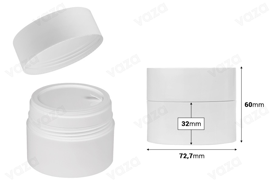 Pot rechargeable en plastique de 100 ml avec couvercle et joint en plastique Pot rechargeable en plastique de 100 ml avec couvercle et joint en plastique-photo_dimensions