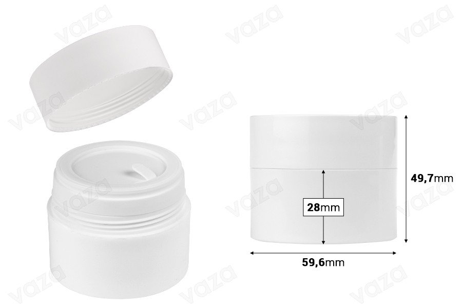 50 ml Nachfülldose aus Kunststoff mit Deckel und Kunststoffdichtung-bildabmessungen