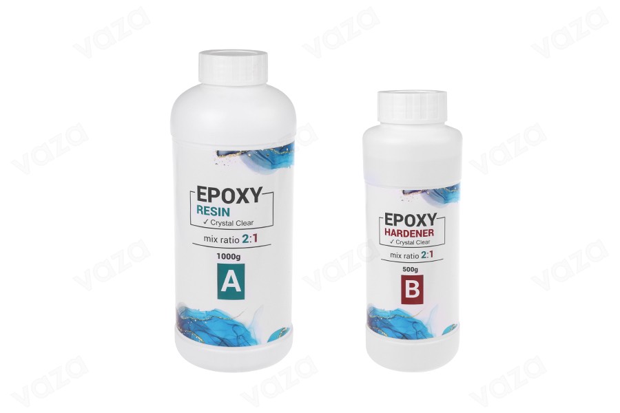 Resina epossidica trasparente bicomponente (vetro liquido) (1 kg + 0,5 kg) Resina epossidica trasparente bicomponente (vetro liquido) (1 kg + 0,5 kg)-immagine_prodotto