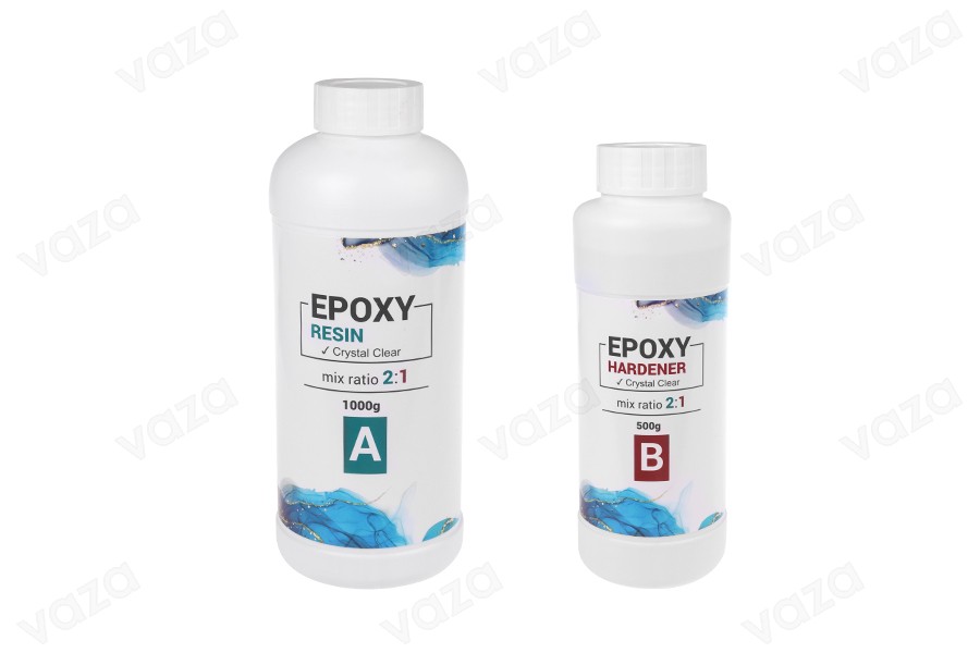 Διάφανη εποξική ρητίνη (υγρό γυαλί) δύο συστατικών (1kg + 0,5kg) Διάφανη εποξική ρητίνη (υγρό γυαλί) δύο συστατικών (1kg + 0,5kg)-εικόνα_προϊοντική