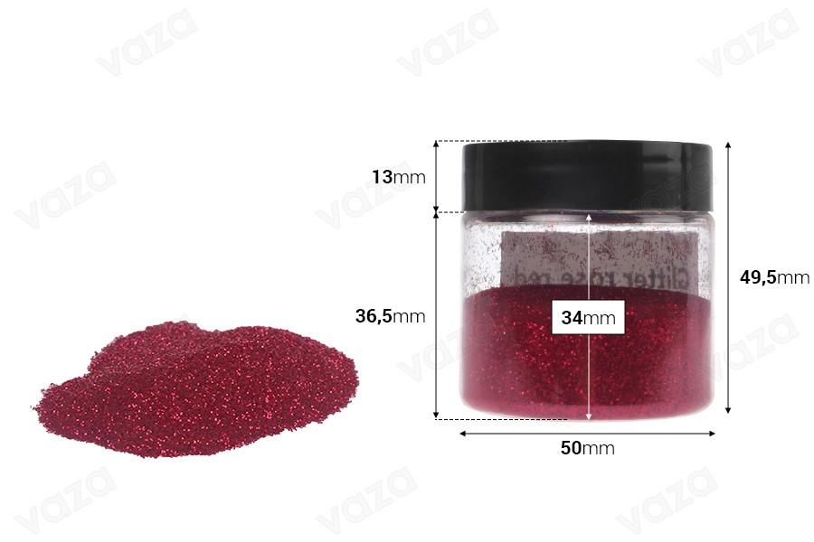 Χρώμα σε σκόνη 25g σε διάφορα χρώματα με glitter Χρώμα σε σκόνη 25g σε διάφορα χρώματα με glitter -εικόνα_διαστάσεις