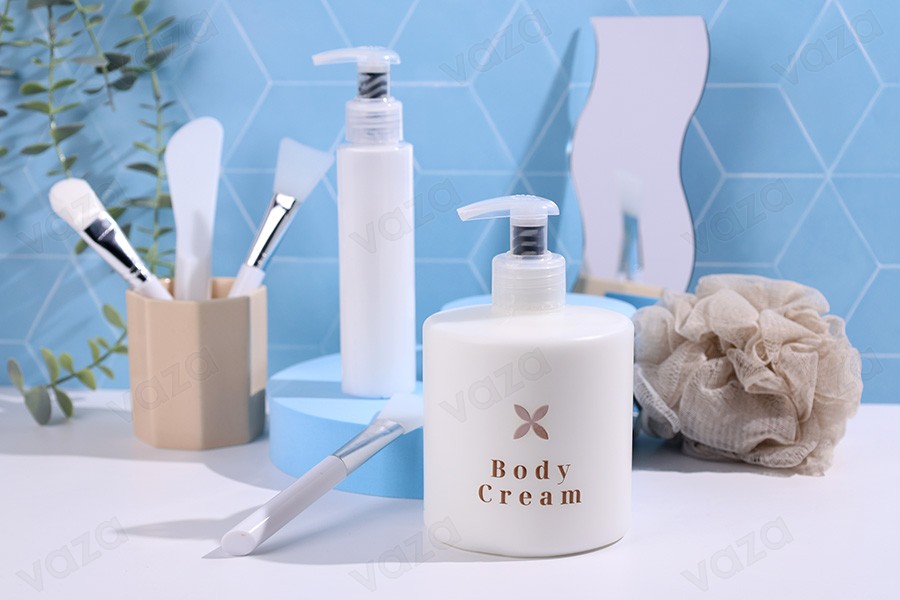 Pompe à crème de sécurité en plastique sans métal 28/410 pour cosmétiques-photo_groupe