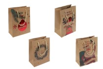 Weihnachts-Geschenktüten aus Papier 180x100x230 mm mit Kordelzug am Griff - 12 Stück verschiedene Designs-produktbild