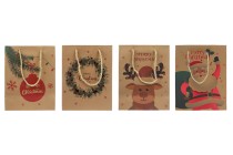 Weihnachts-Geschenktüten aus Papier 180x100x230 mm mit Kordelzug am Griff - 12 Stück verschiedene Designs-bildgruppe
