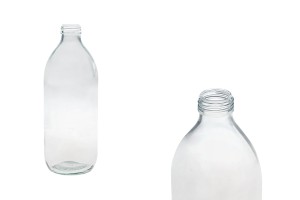 Bottiglia di vetro trasparente da 1000 ml con collo PP35-εικόνα_προϊοντική