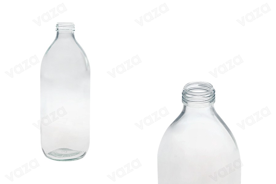 Γυάλινη φιάλη 1000ml διάφανη με λαιμό PP35-εικόνα_προϊοντική
