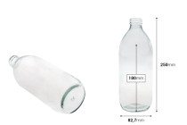 Glass bottle 1000ml clear with PP35 neck