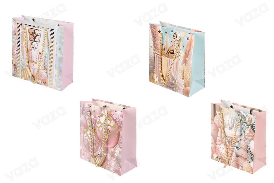 Weihnachtsgeschenktüten aus Papier, 150 x 60 x 145 mm, mit Kordel zum Aufhängen – 12 Stück, verschiedene Designs Weihnachtsgeschenktüten aus Papier, 150 x 60 x 145 mm, mit Kordel zum Aufhängen – 12 Stück, verschiedene Designs-produktbild