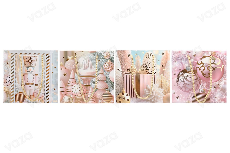 Weihnachtsgeschenktüten aus Papier, 150 x 60 x 145 mm, mit Kordel zum Aufhängen – 12 Stück, verschiedene Designs Weihnachtsgeschenktüten aus Papier, 150 x 60 x 145 mm, mit Kordel zum Aufhängen – 12 Stück, verschiedene Designs-bildgruppe