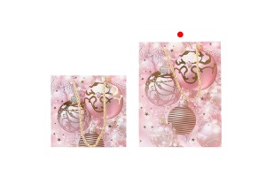 Weihnachtliche Geschenktüten aus Papier, 180 x 100 x 230 mm, mit Kordelzug zum Aufhängen – 12 Stück, verschiedene Designs-bildgruppe