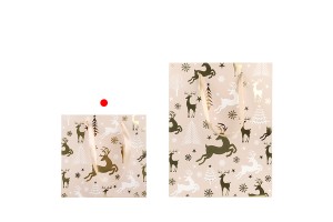 Weihnachtliche Geschenktüten aus Papier, 150 x 60 x 145 mm, mit Tragegriff und Schleife – 12 Stück, verschiedene Designs-bildgruppe