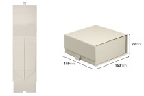 Boîte en carton gris avec fermeture magnétique 150 x 73 x 150 mm Boîte en carton gris avec fermeture magnétique 150 x 73 x 150 mm-εικόνα_διαστάσεις