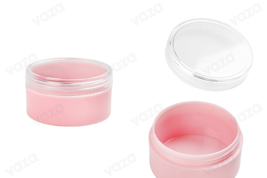 Βαζάκι ακρυλικό 30 ml ροζ με διάφανο καπάκι - 12 τμχ Βαζάκι ακρυλικό 30 ml ροζ με διάφανο καπάκι - 12 τμχ-εικόνα_προϊοντική