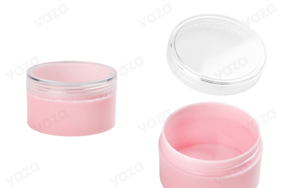Βαζάκι ακρυλικό 50 ml ροζ με διάφανο καπάκι - 12 τμχ Βαζάκι ακρυλικό 50 ml ροζ με διάφανο καπάκι - 12 τμχ-εικόνα_προϊοντική