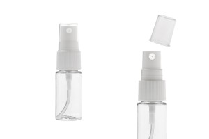 Bouteille PET de 10 ml avec vaporisateur pour les matières huileuses légères en lot de 12 pièces