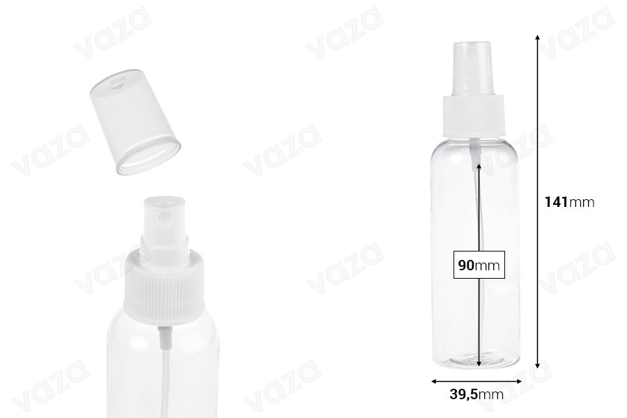 Shishe PET 100 ml me sprej për substanca pak të yndyrshme - pako me 12 copë-imazh_dimensione