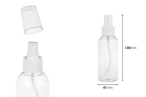 Bouteille PET de 100 ml avec vaporisateur pour les matières huileuses légères en lot de 12 pièces-εικόνα_διαστάσεις