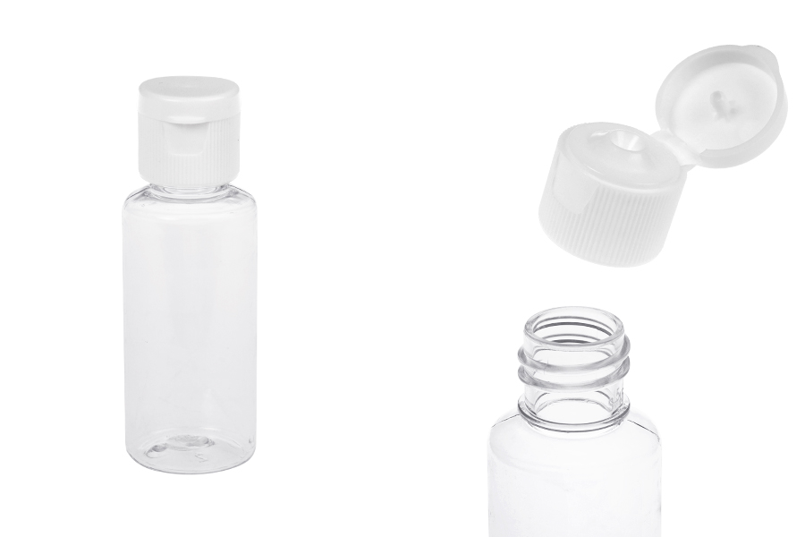 Μπουκαλάκι για σαμπουάν 30 ml πλαστικό με καπάκι flip-top - 12 τμχ