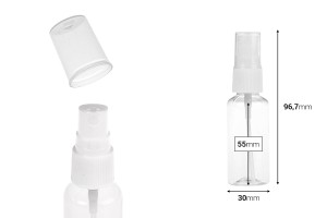 Bouteille PET de 30 ml avec vaporisateur pour les matières huileuses légères en lot de 12 pièces-εικόνα_διαστάσεις